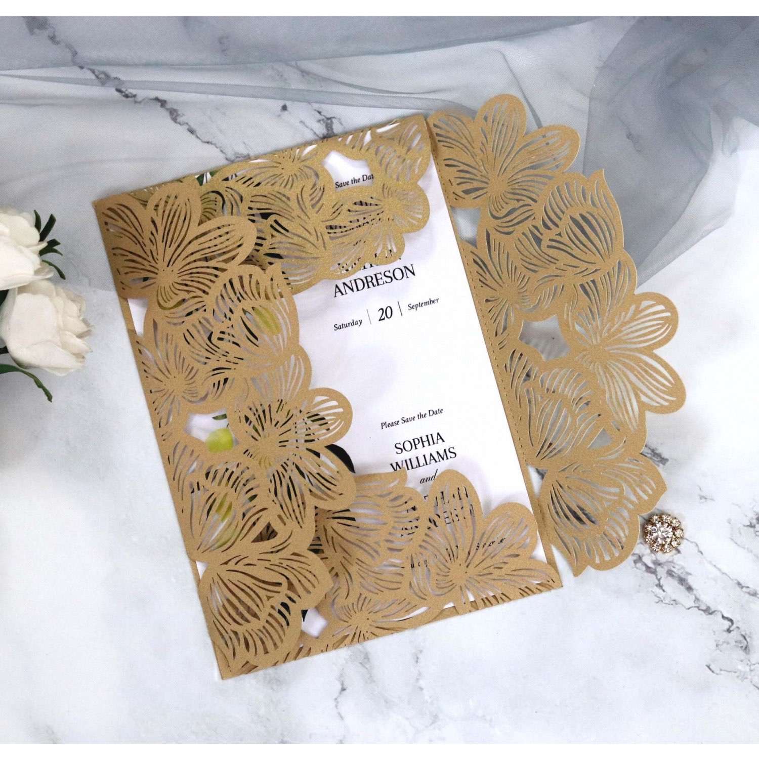 Pocket Invitation Wedding Card Design Laser Cut Business Invitation Wholesale